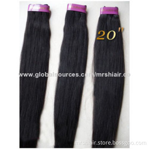 20-inch Brazilian Hair Weave Extensions, Unprocessed Hair, Natural Black